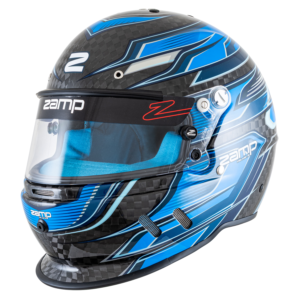 Zamp RZ-67D SNELL SA2025 Carbon Flo Blue/Lt Blue Medium Z-20 Anti-Fog Clear Shield Color Match Series 28 Interior