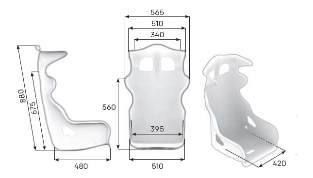 omp rs pt2 fiberglass racing seat